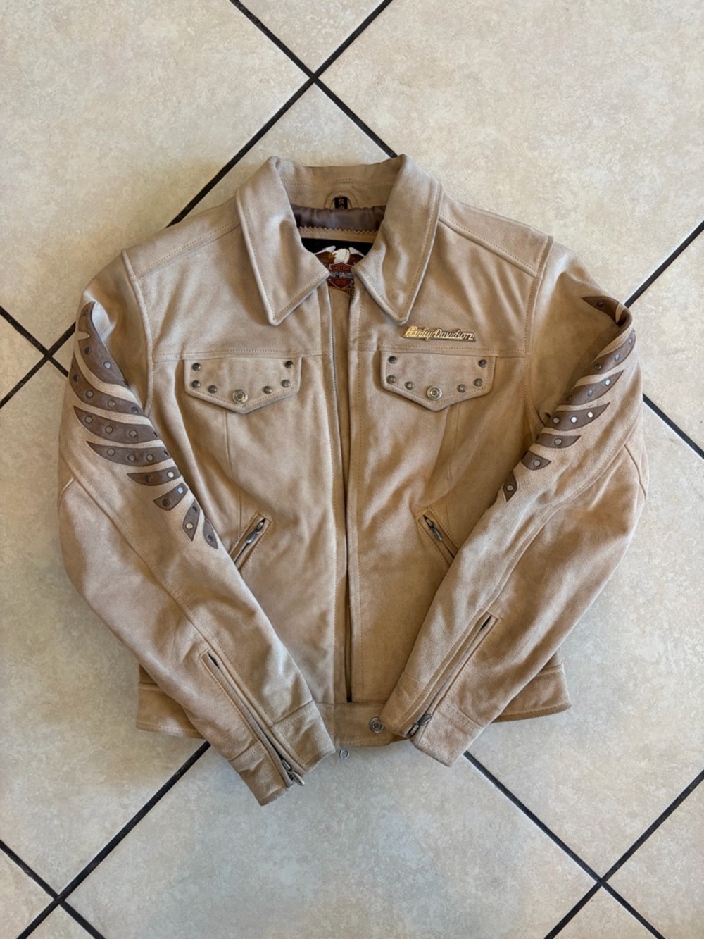 vintage harley davidson suede “santa cruz” jacket